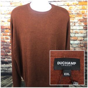 Duchamp London Crewneck Burnt Orange Sweater Casual XXL 2XL